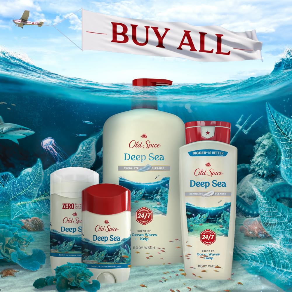 Old Spice Deep Sea long-lasting fragrance accompanies workouts and meetings alike.