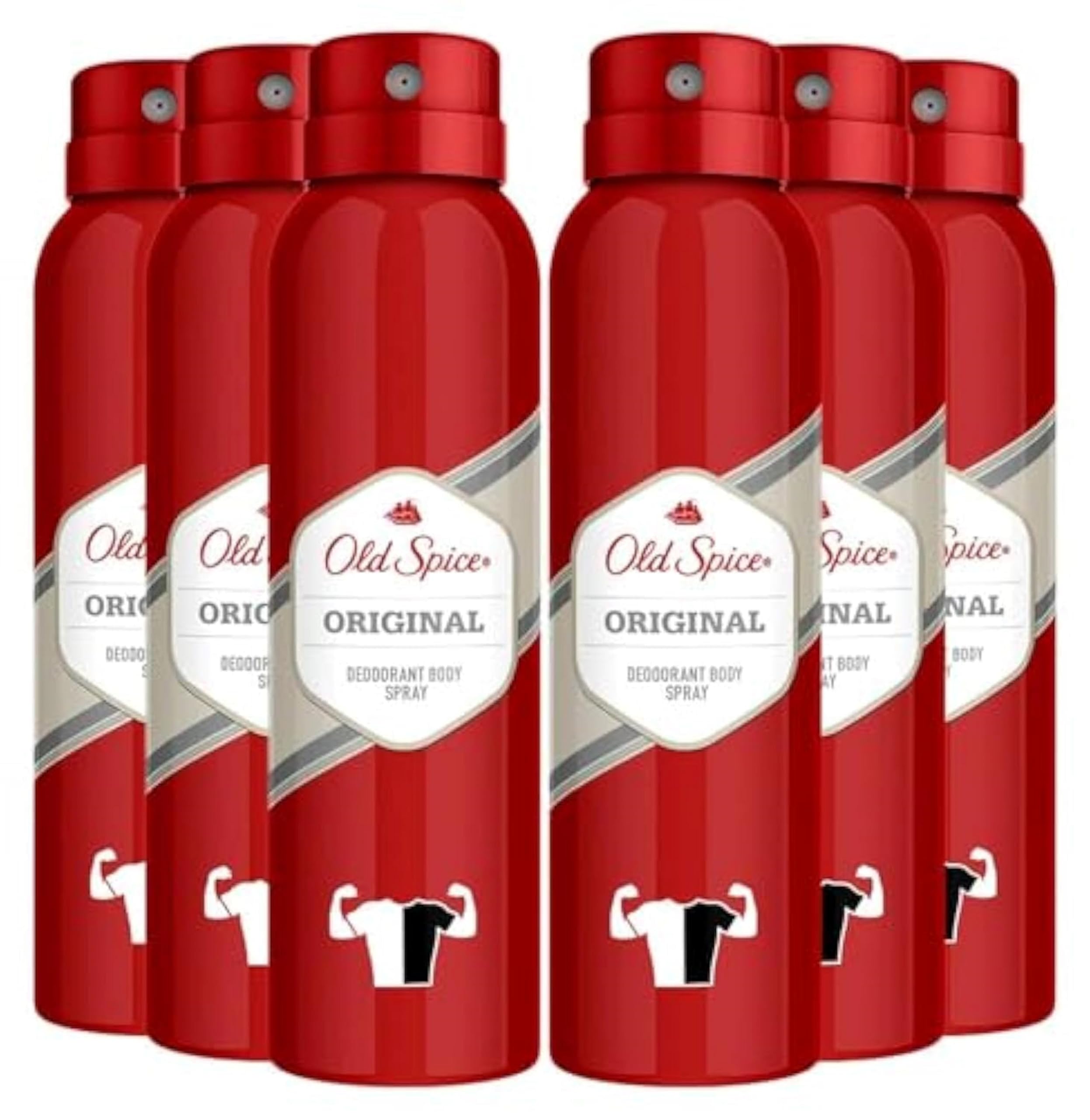 Old Spice original scent body spray bottle for all-day freshness and quick-dry protection.