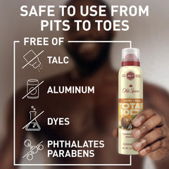 Old Spice Vanilla + Shea, aplicación en axila para frescura diaria.