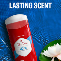 Old Spice desodorante, aroma fresco y etiqueta visible para llevar