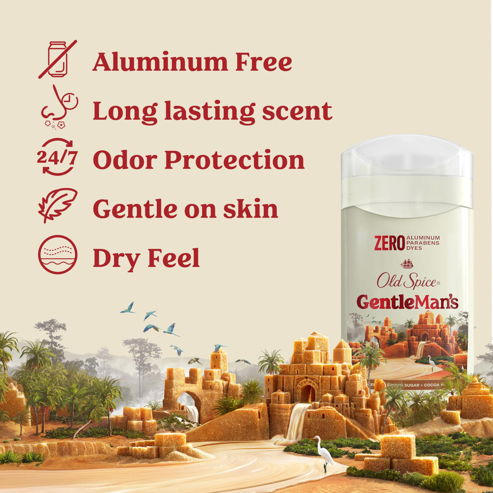 Desodorante Old Spice, frescura 24/7 sin aluminio para piel suave.