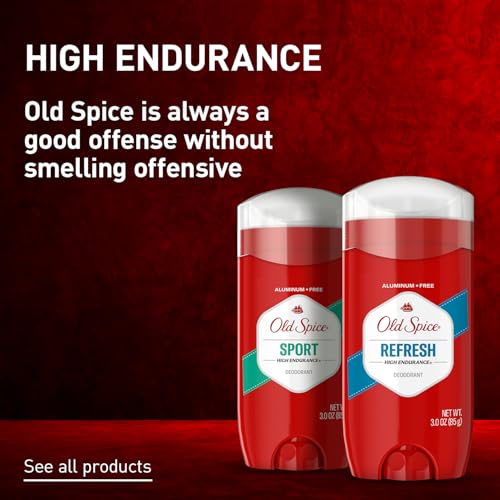 Desodorante Old Spice en uso durante entrenamiento intenso.