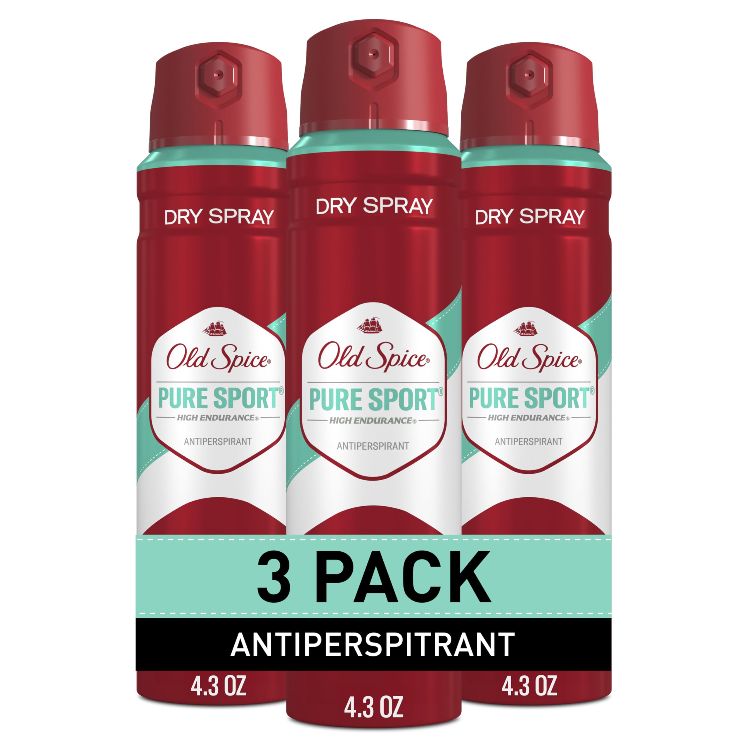 Old Spice desodorante spray seco pack 3: protección diaria confiable