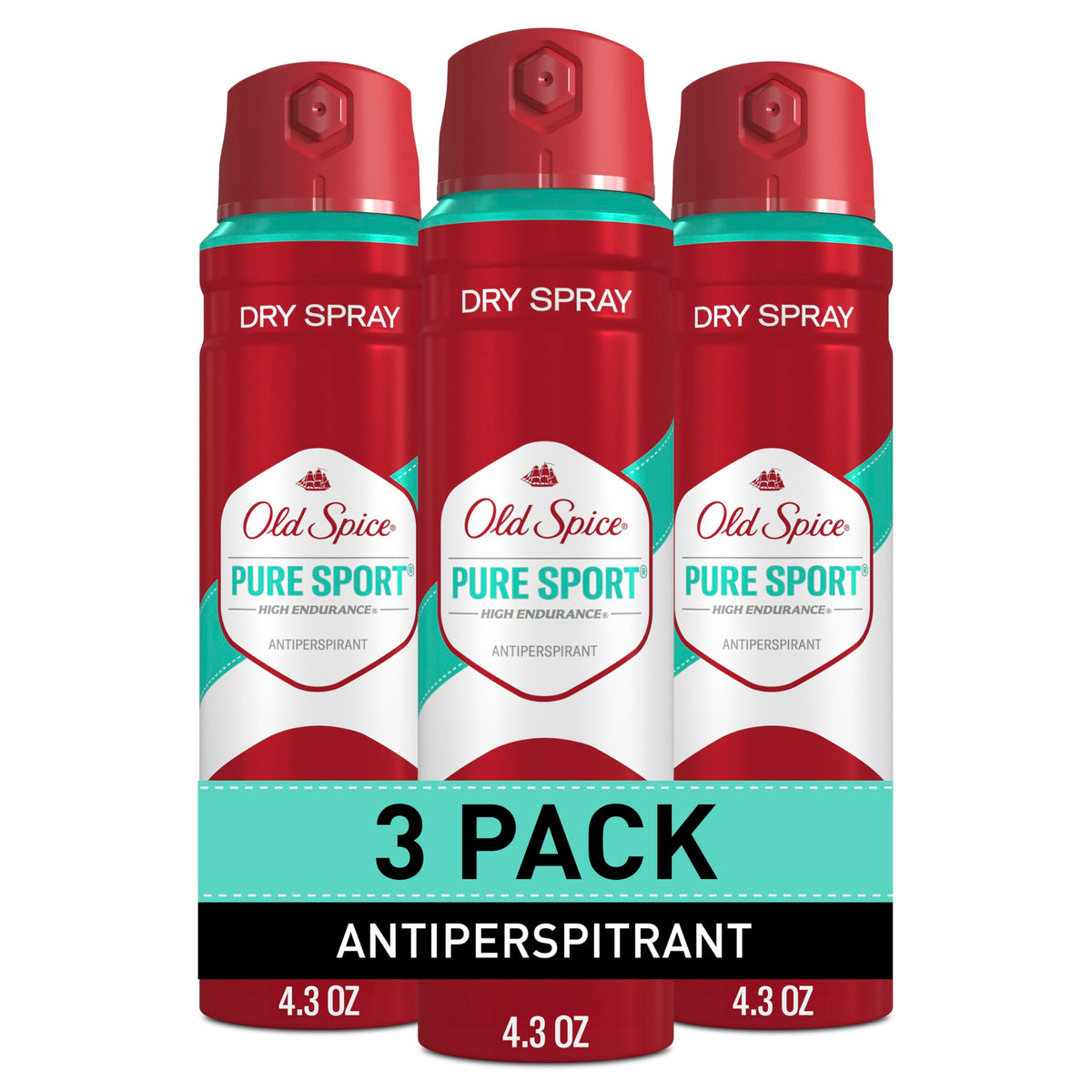 Old Spice desodorante spray seco pack 3: protección diaria confiable