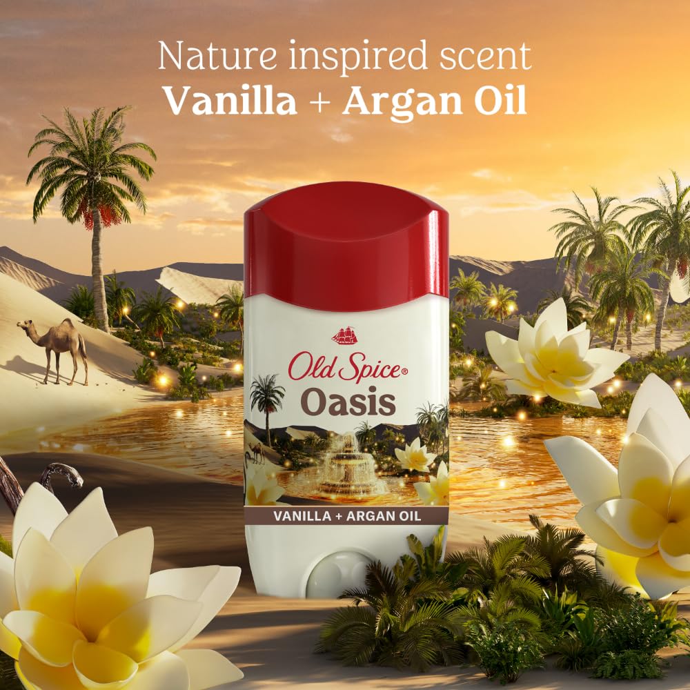Old Spice Oasis, texto-promocional-simple, mensaje claro sobre frescura y protección.