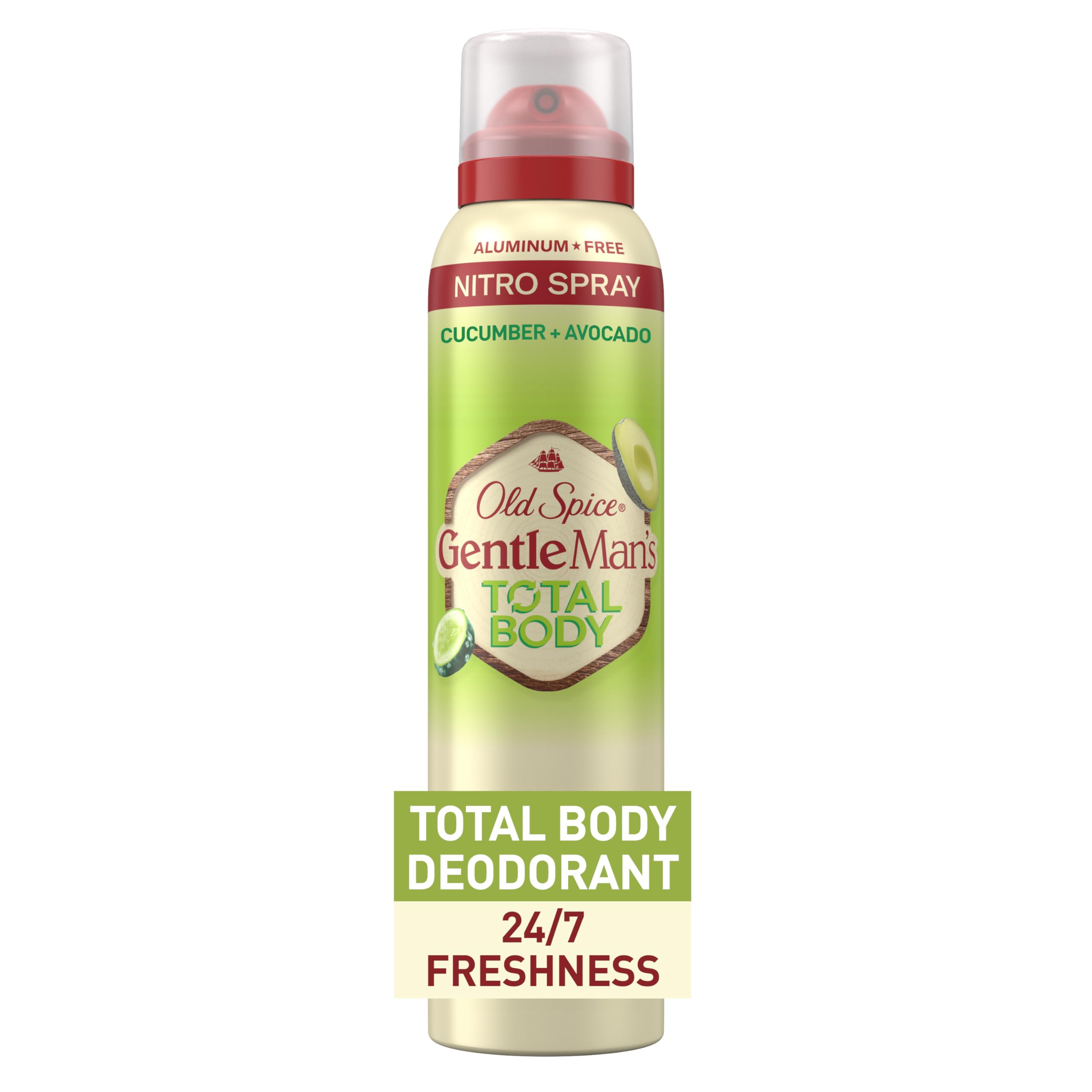 Old Spice desodorante total cuerpo en botella para uso diario.