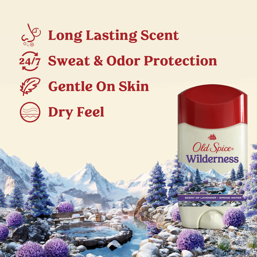 Close-up cap of Old Spice Dry Feel showing portable, on-the-go design for daily use.