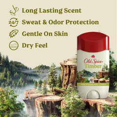 Old Spice Dry Feel label highlighting 24/7 protection and skin-friendly formula