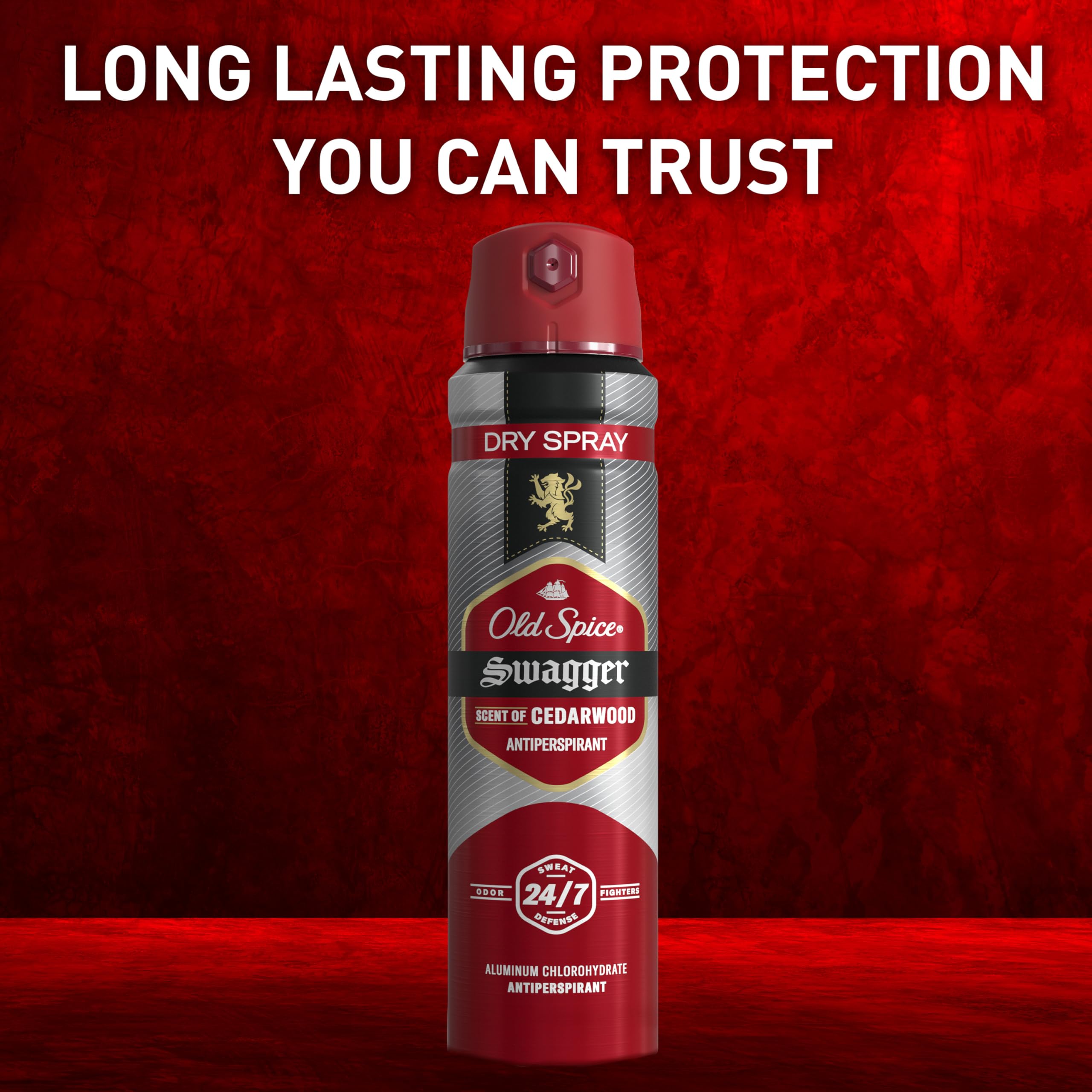 Old Spice Dry Spray con etiqueta de cedro, sensación fresca y limpia