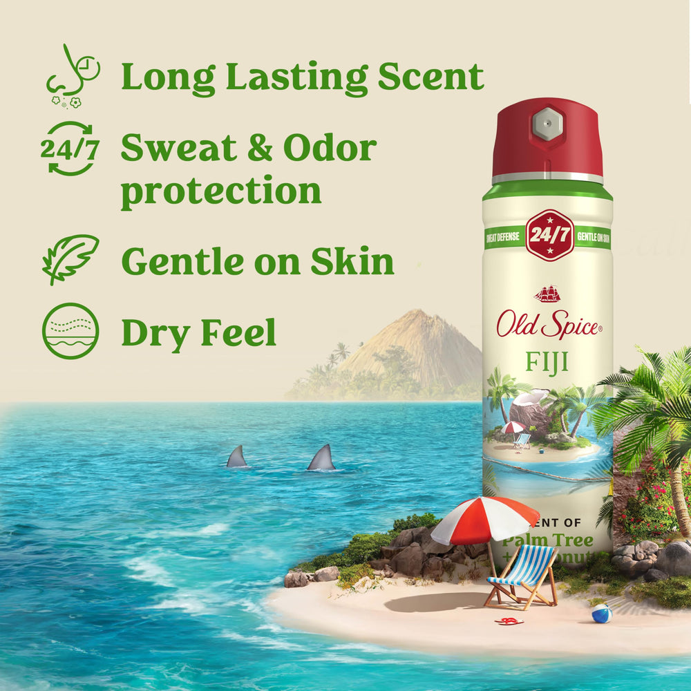 Old Spice Dry Spray Fiji: aplicación rápida para refrescar sin esfuerzo.