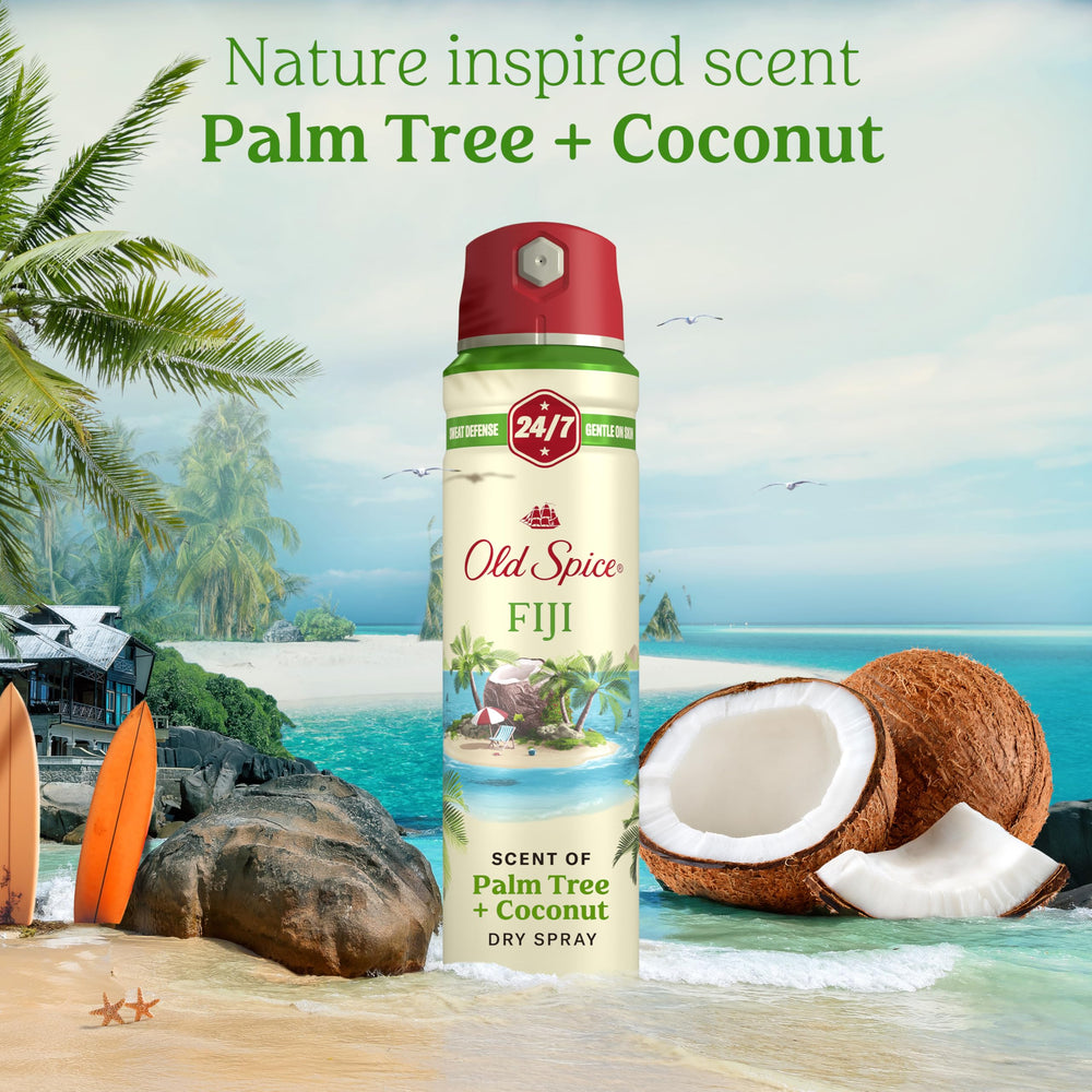 Tecnología de fragancia en movimiento de Old Spice Fiji para una sensación continua.