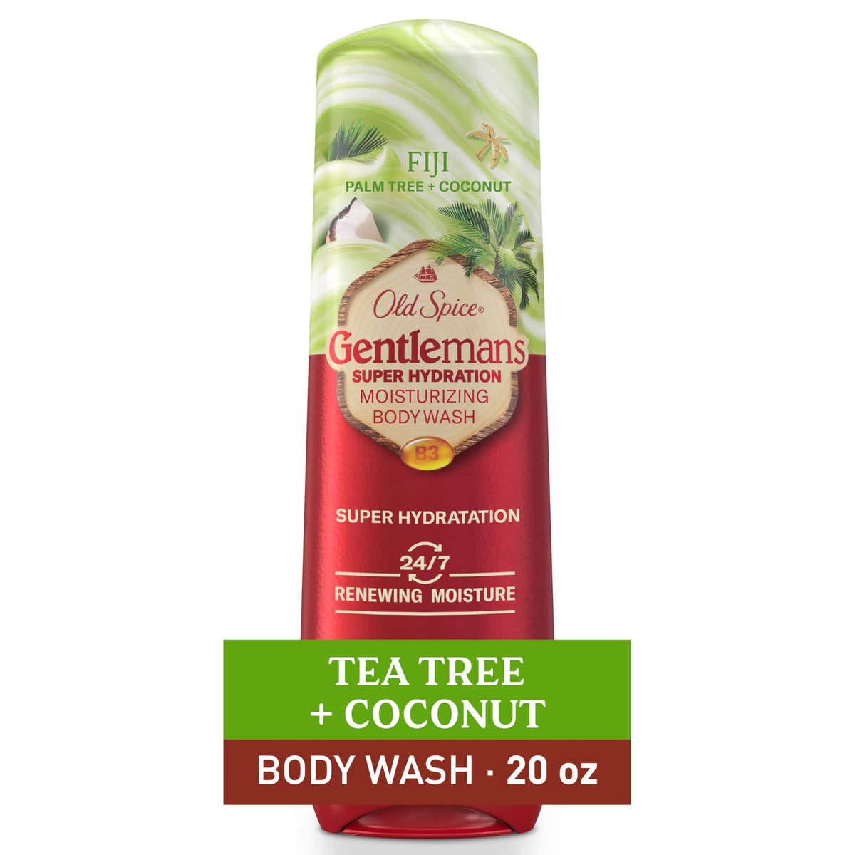Old Spice Ducha Corporal: botella visible que sugiere hidratación durante la ducha.