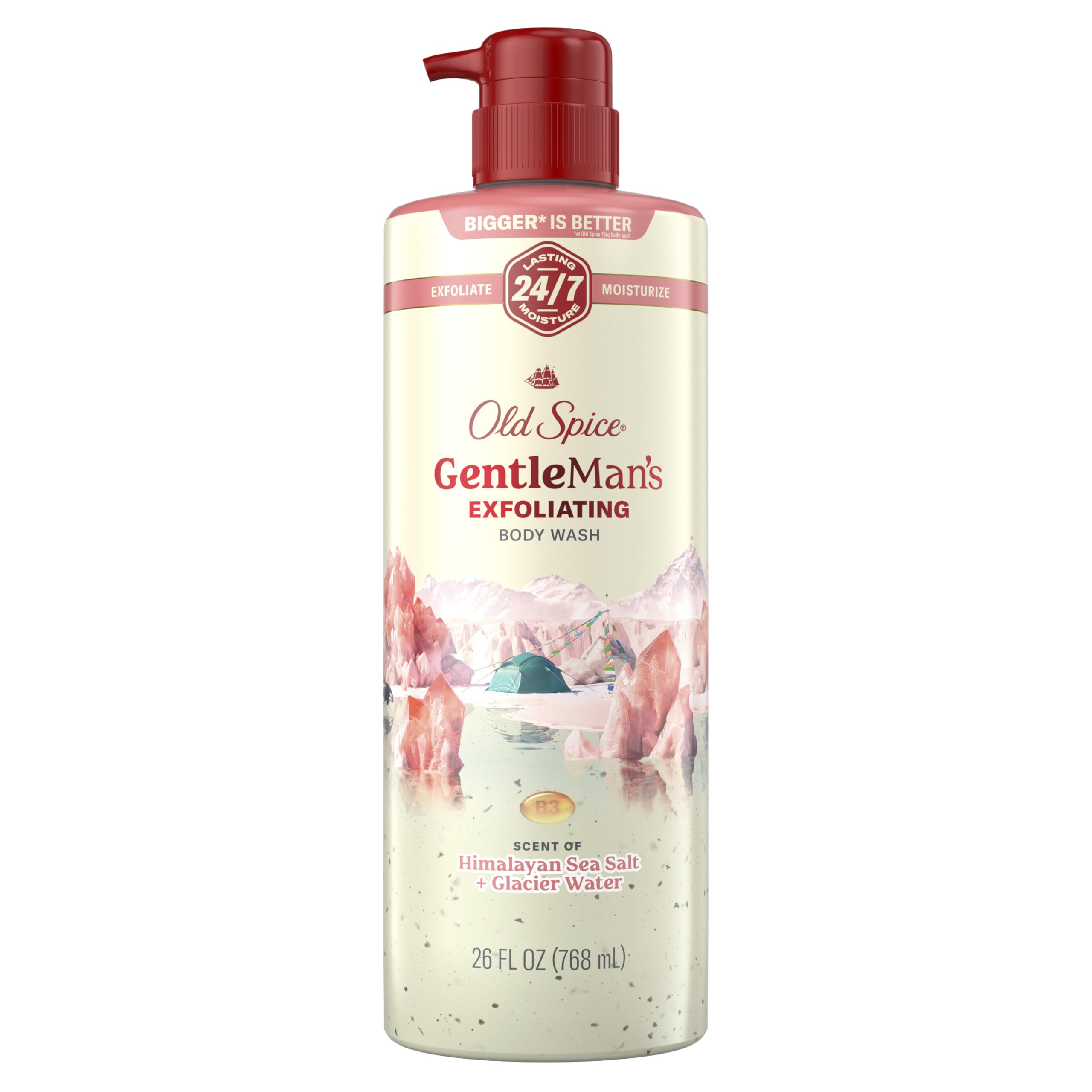 Old Spice ducha para hombre con exfoliante e hidratante para piel suave.