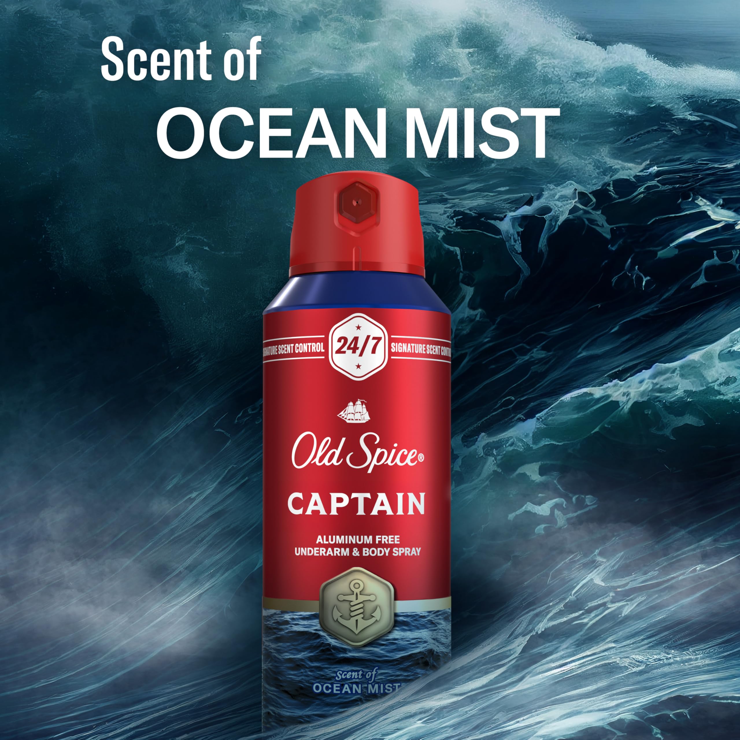 Old Spice easy-application spray nozzle ensuring even coverage.