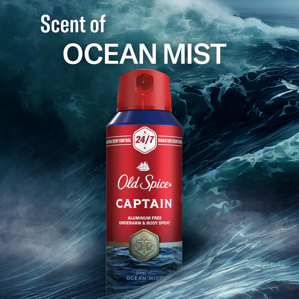 Old Spice easy-application spray nozzle ensuring even coverage.