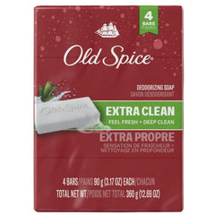 Old Spice pack de cuatro barras de 90 g cada una para uso diario.