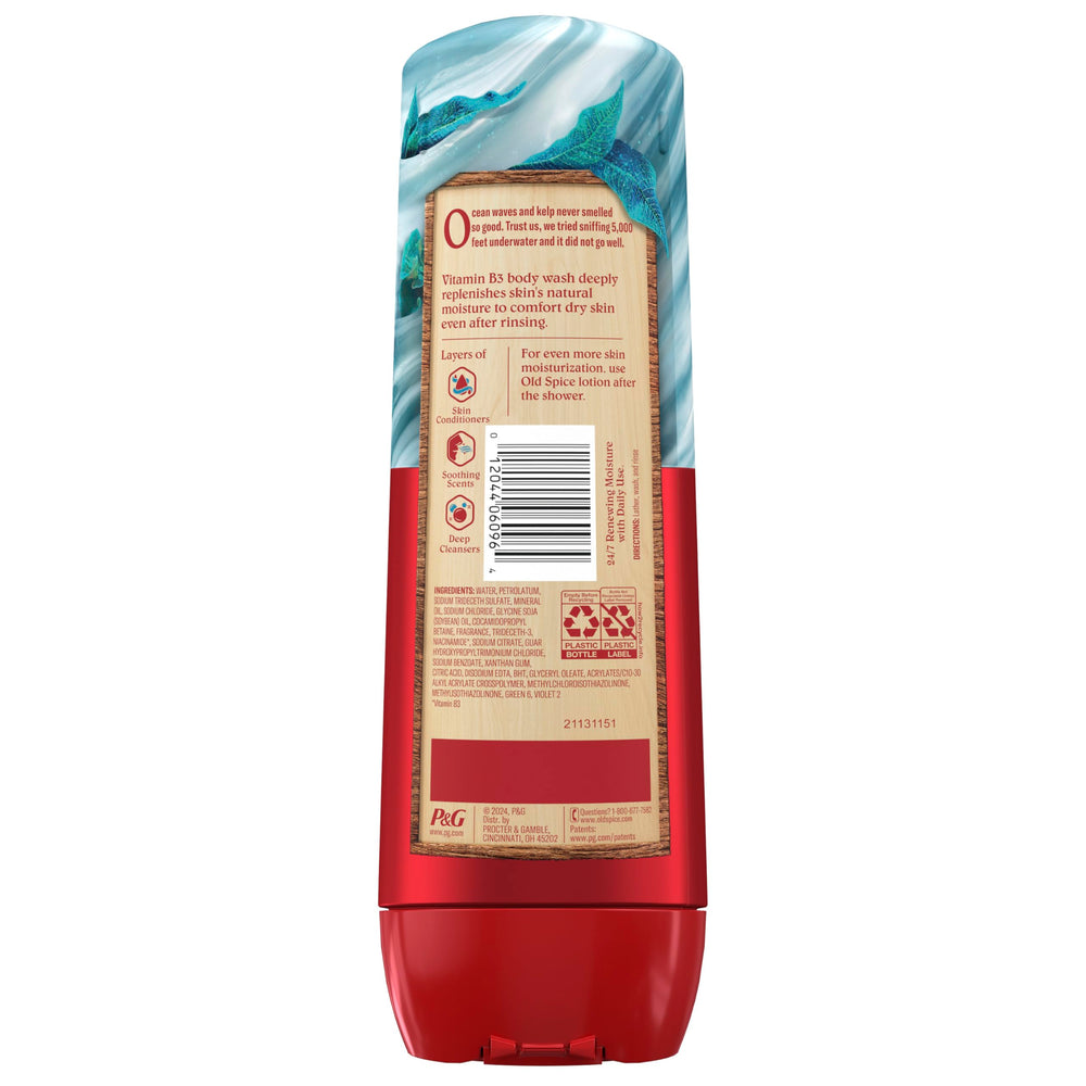 Envase brillante con diseño marino y aroma oceánico.