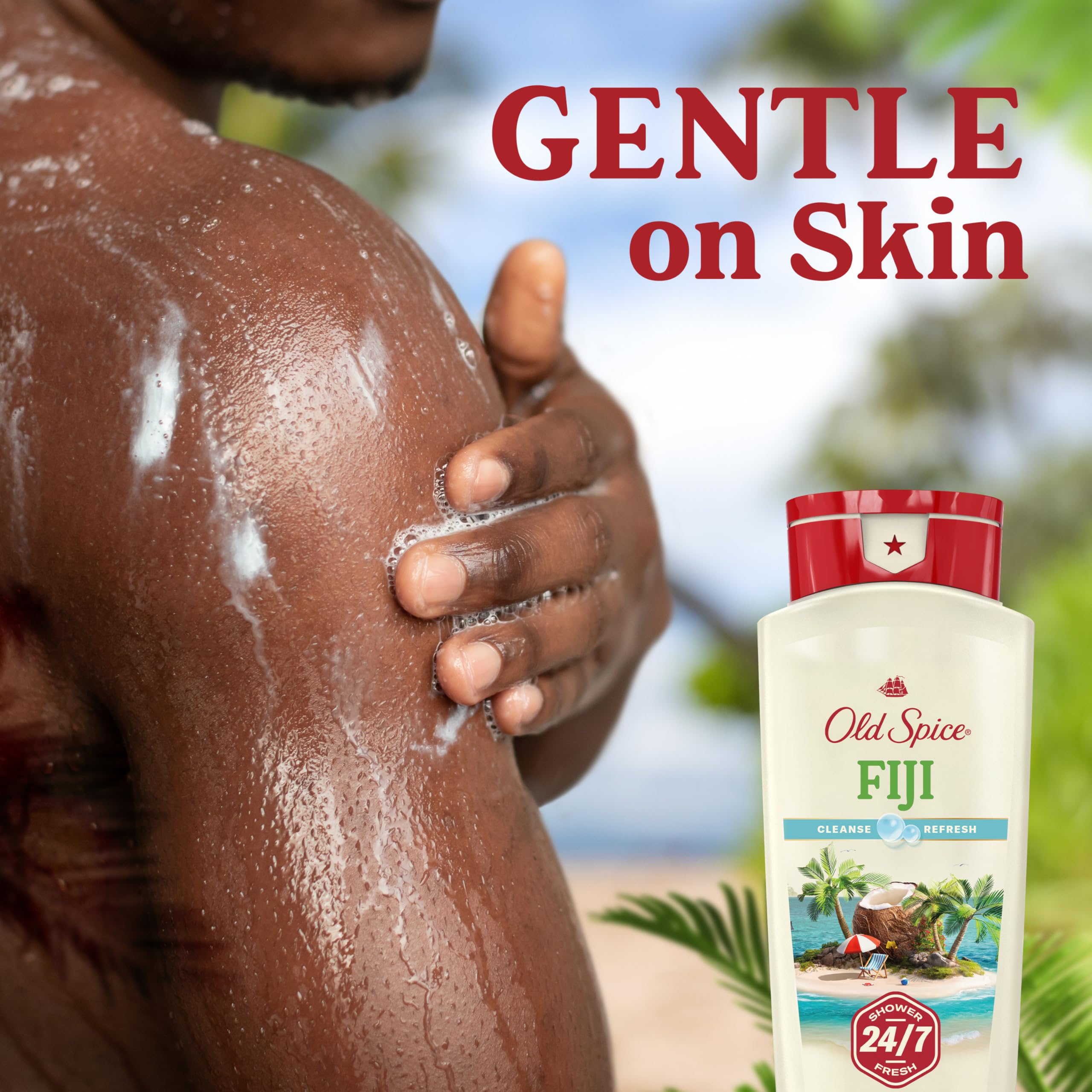 Old Spice Fiji 18 oz bottle in a 4-pack for consistent use