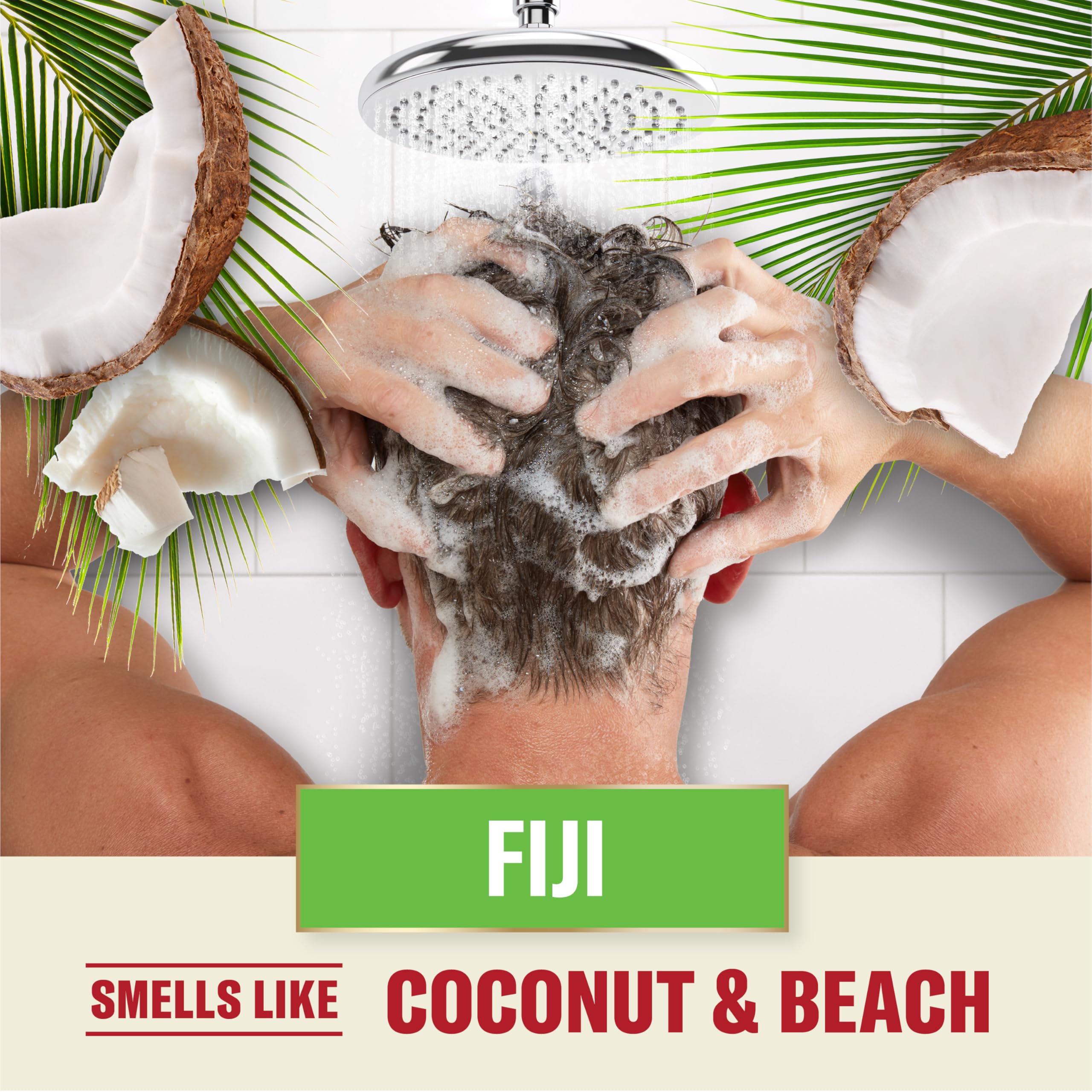 Old Spice Fiji barbershop-inspired styling vibe enhances grooming routine.