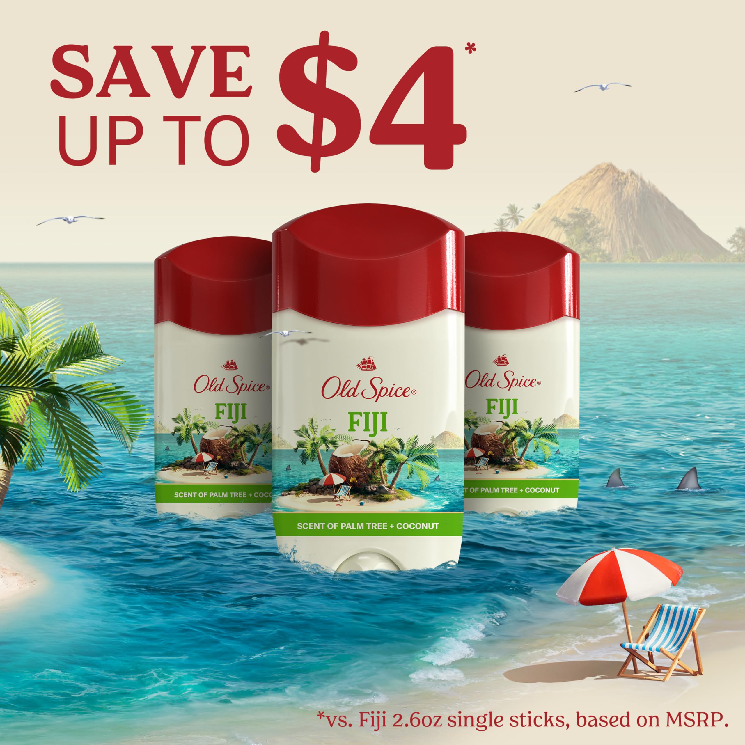 Old Spice Fiji application stroke demonstrates smooth glide.
