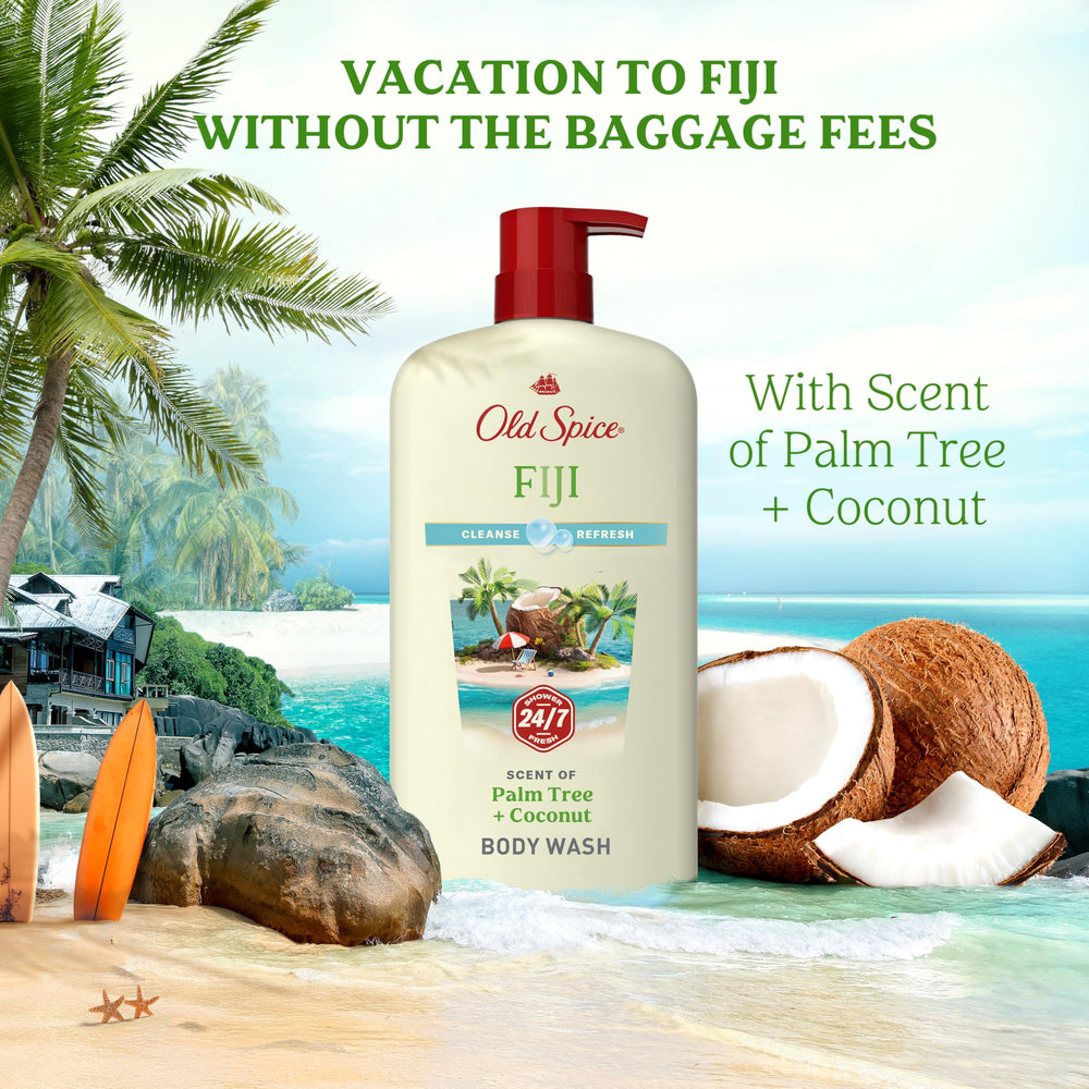 Old Spice Fiji 4-pack packaging for family shower needs