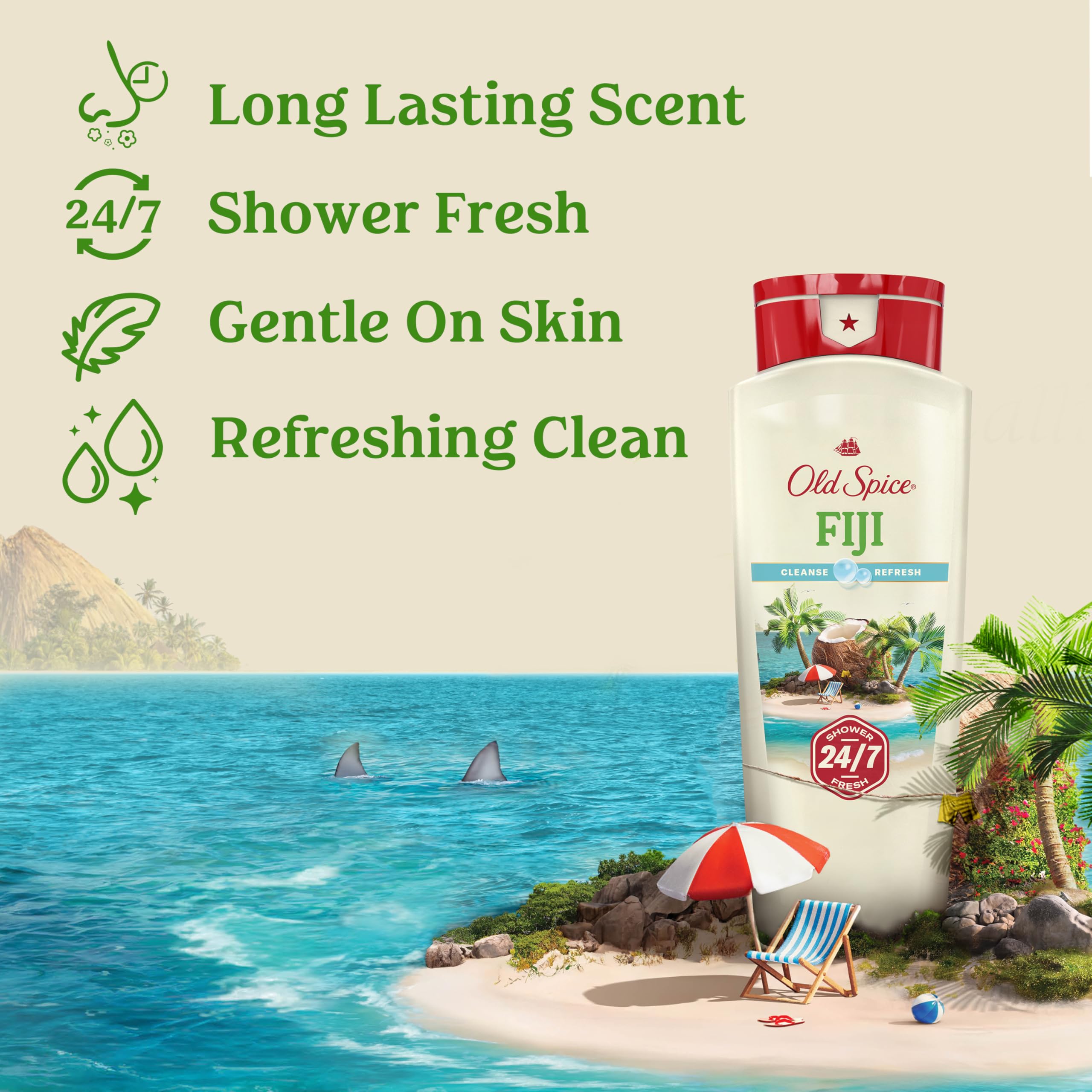 Old Spice Fiji body wash rich lather close-up showing luxurious foam