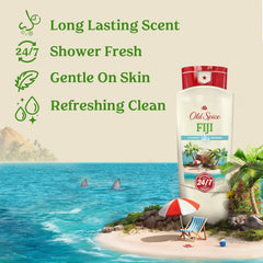Old Spice Fiji body wash rich lather close-up showing luxurious foam