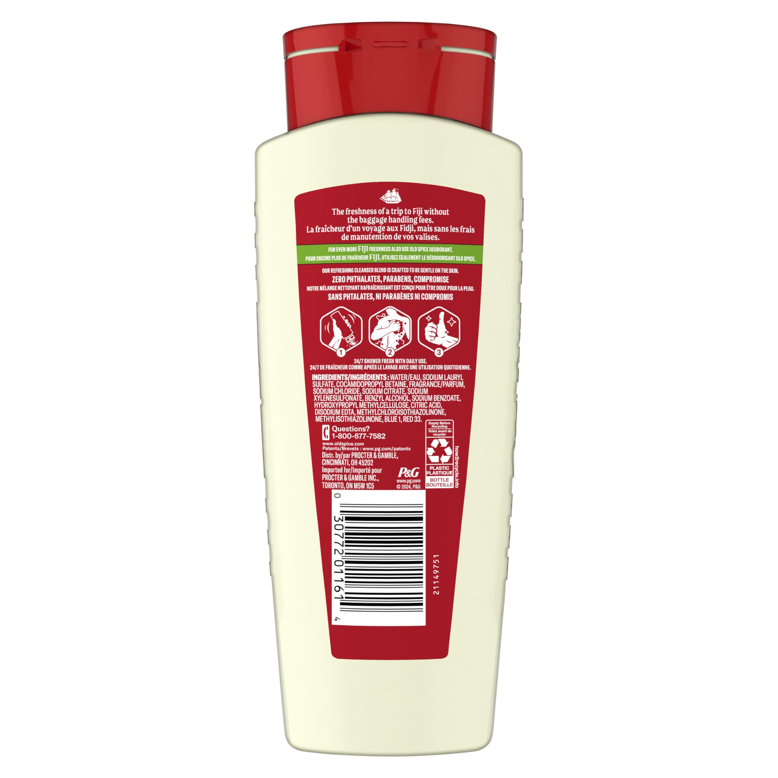 Creative view of Old Spice Fiji bottle emphasizing easy use