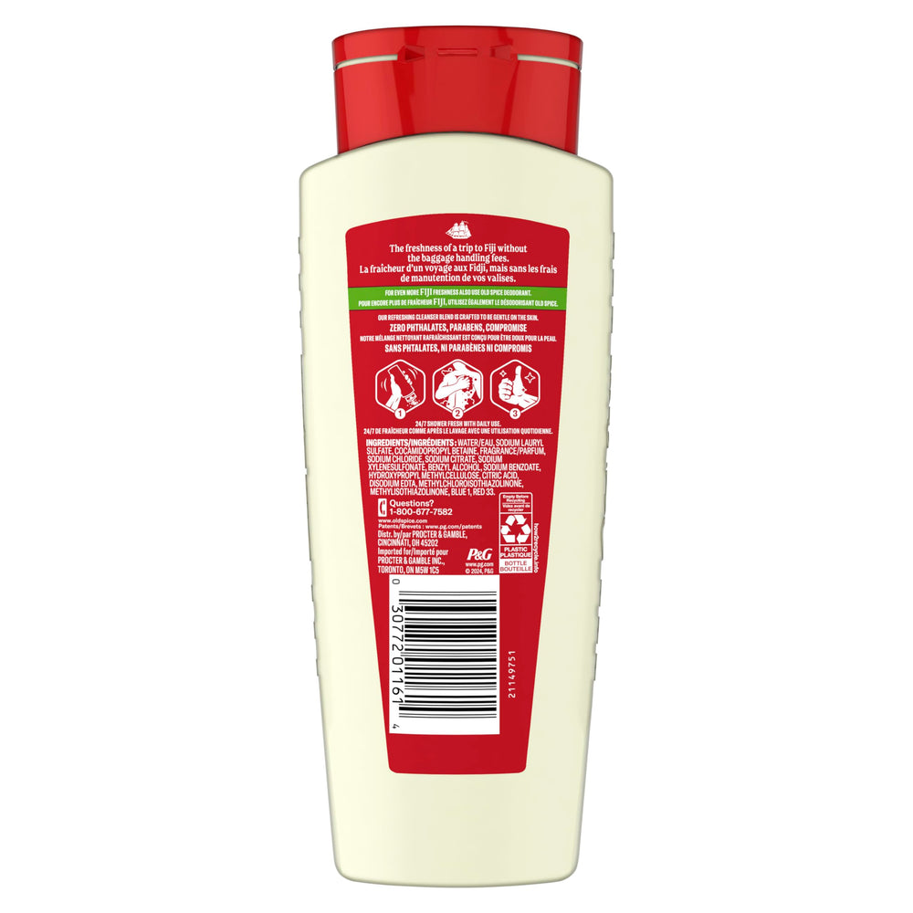 Creative view of Old Spice Fiji bottle emphasizing easy use