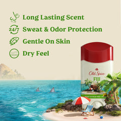 Old Spice Fiji deodorant stick provides invisible protection and tropical vibe.