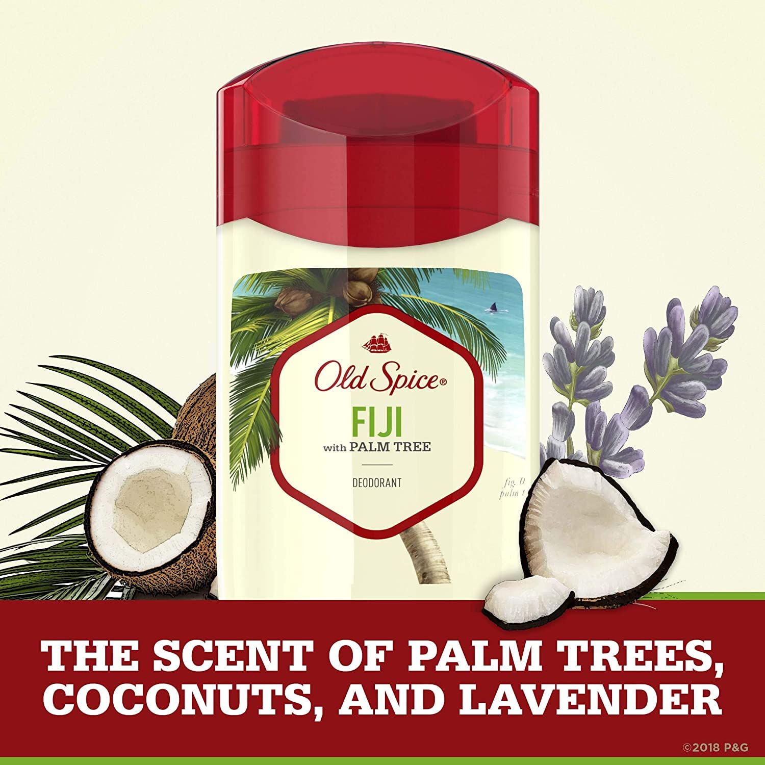 Closeup of Old Spice Fiji palm tree deodorant stick showing texture.