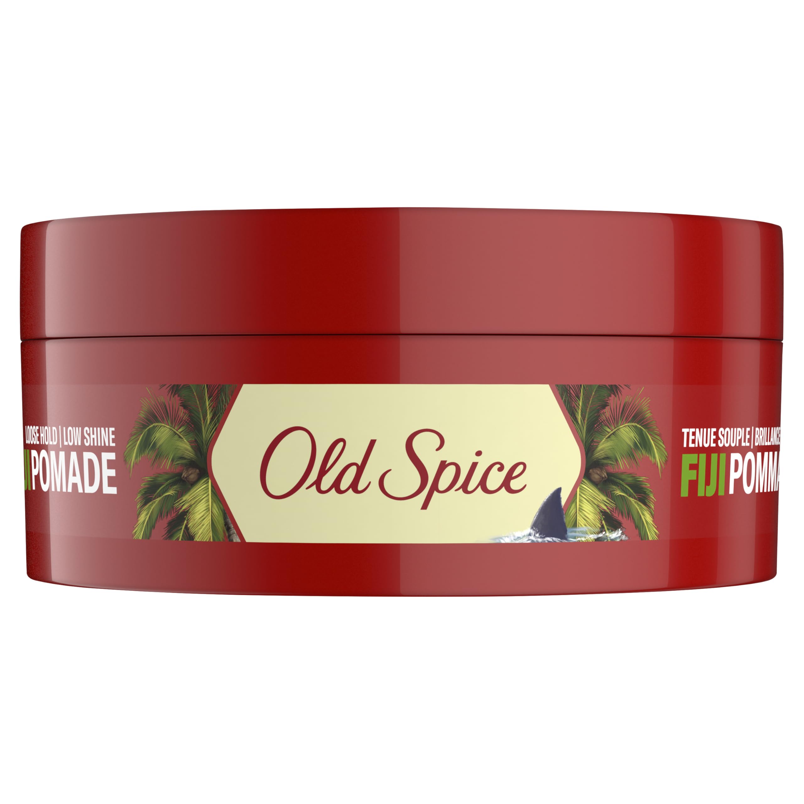 Old Spice Fiji Pomade texture detail shows smooth application and even distribution.