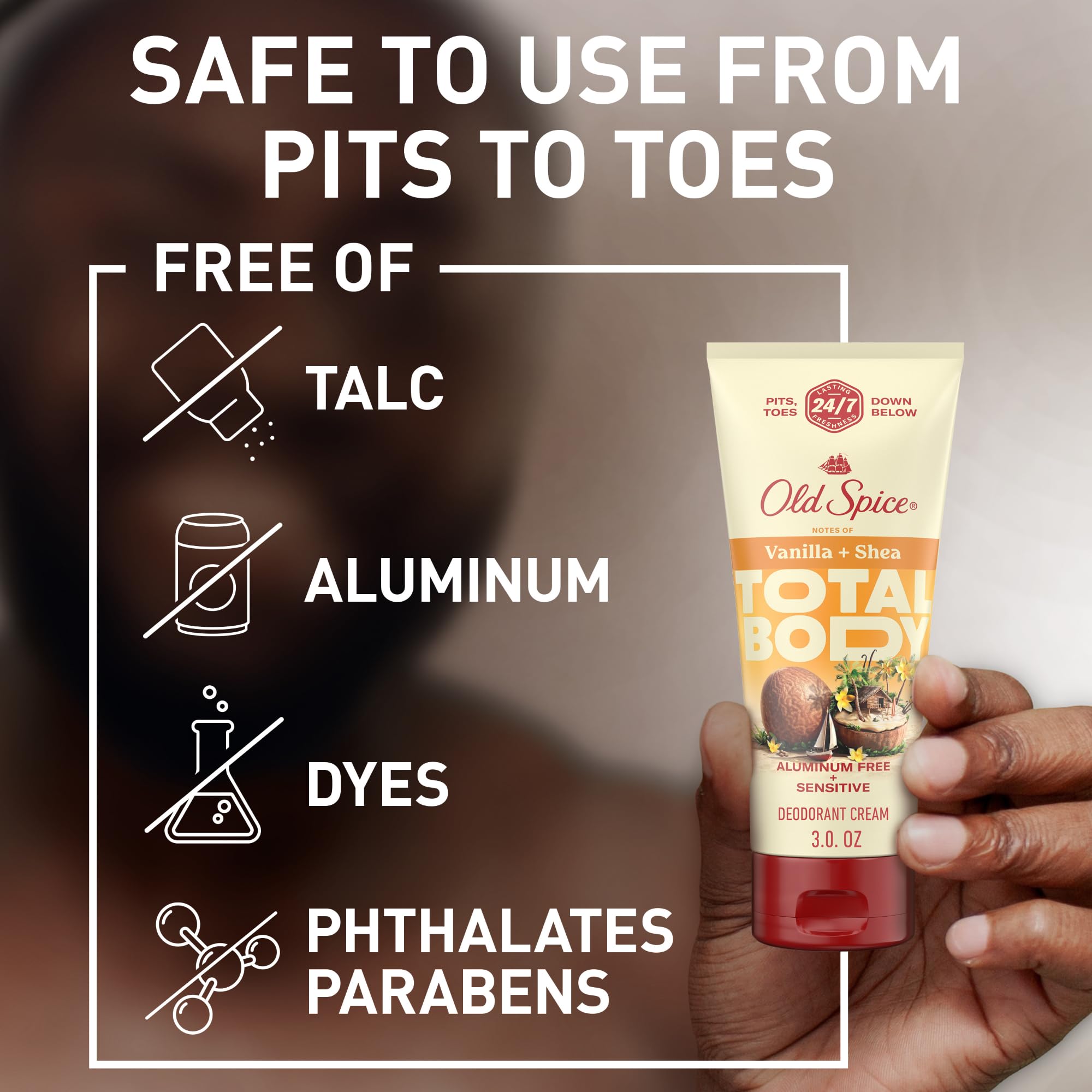 Old Spice frescura 24/7: crema suave y rápida absorción.