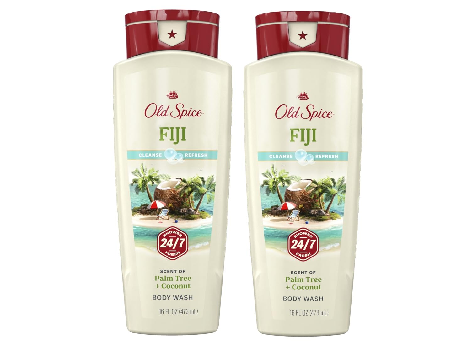 Old Spice Colección Más Fresca: botella Fiji frente, aroma fresco para empezar el día