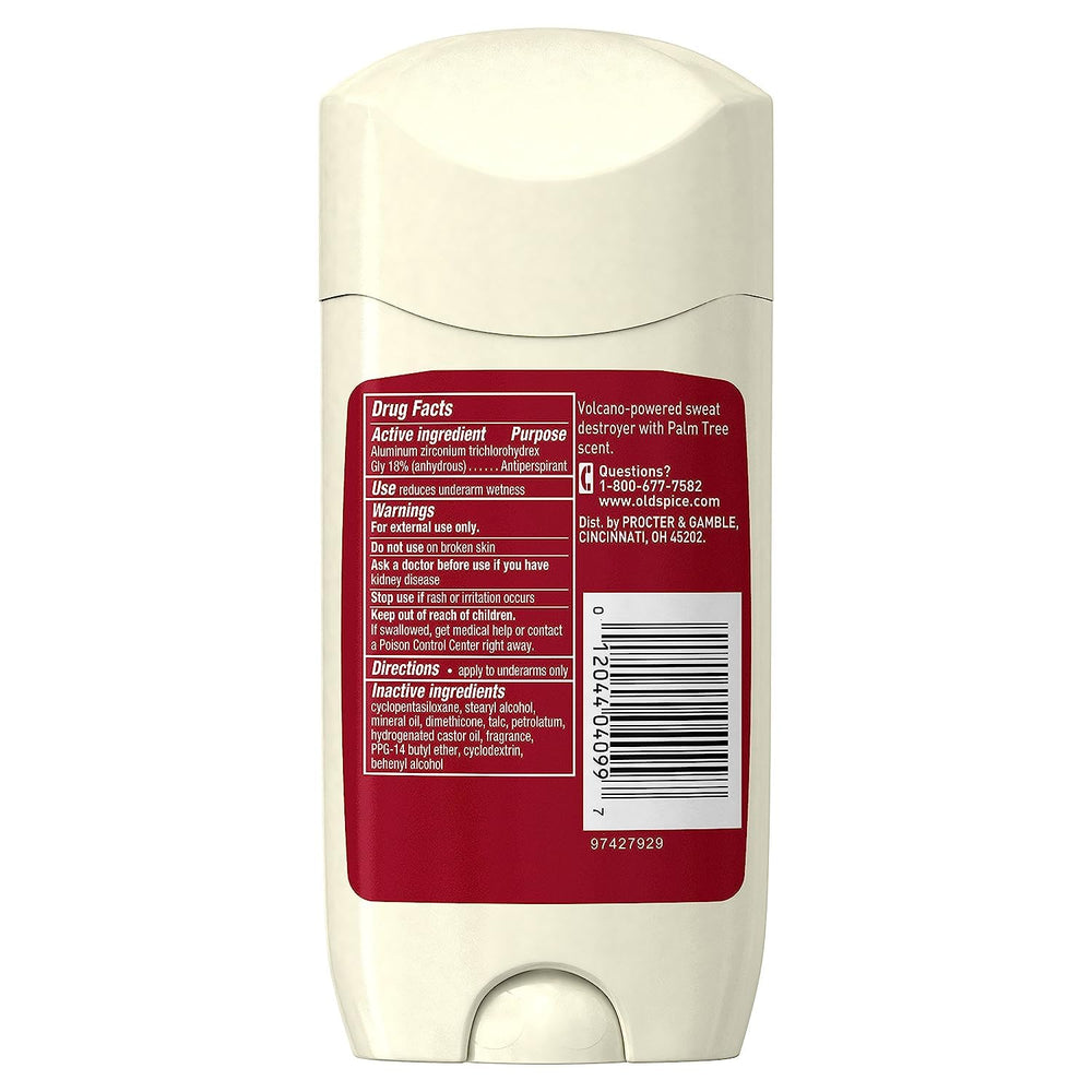 Old Spice Fiji front label highlighting palm-tree imagery and vibrant branding.