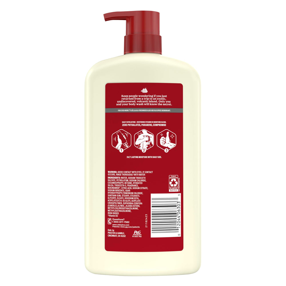 Old Spice gel de baño para hombres, uso diario recomendado, fragancia duradera durante el día.