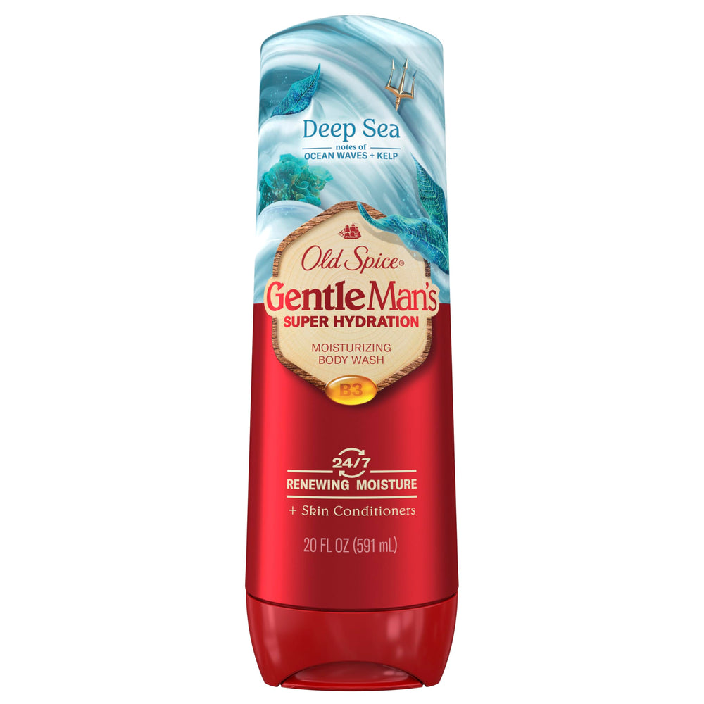 Botella de Old Spice Gel Ducha Súper Hidratación para hidratar la piel durante la ducha.