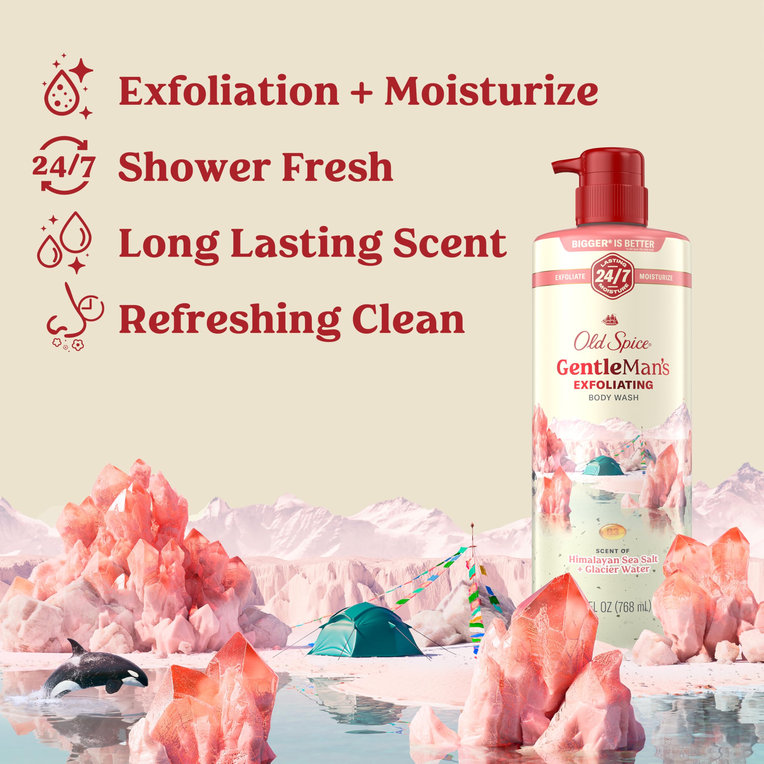 Old Spice GentleMan exfoliante e hidratante, ducha diaria con aroma fresco.