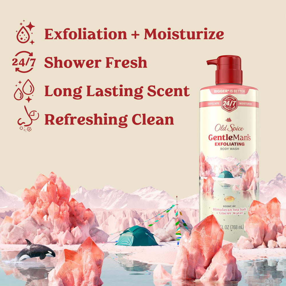Old Spice GentleMan exfoliante e hidratante, ducha diaria con aroma fresco.