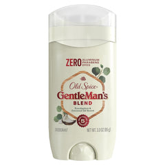Old Spice GentleMan's Blend deodorant with eucalyptus coconut oil packaging and pine-moss scent