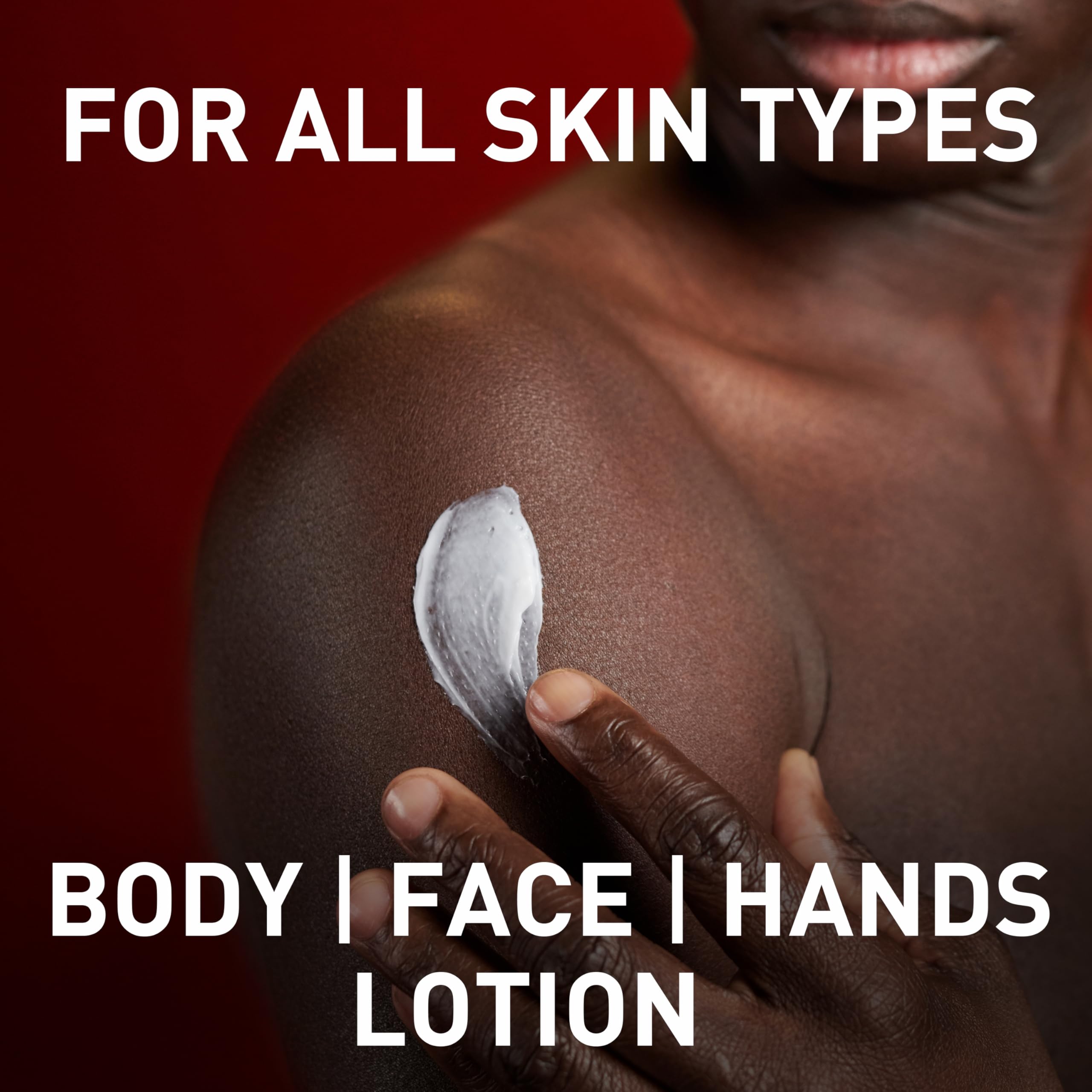 Old Spice hand-face-body lotion application image showing quick absorption