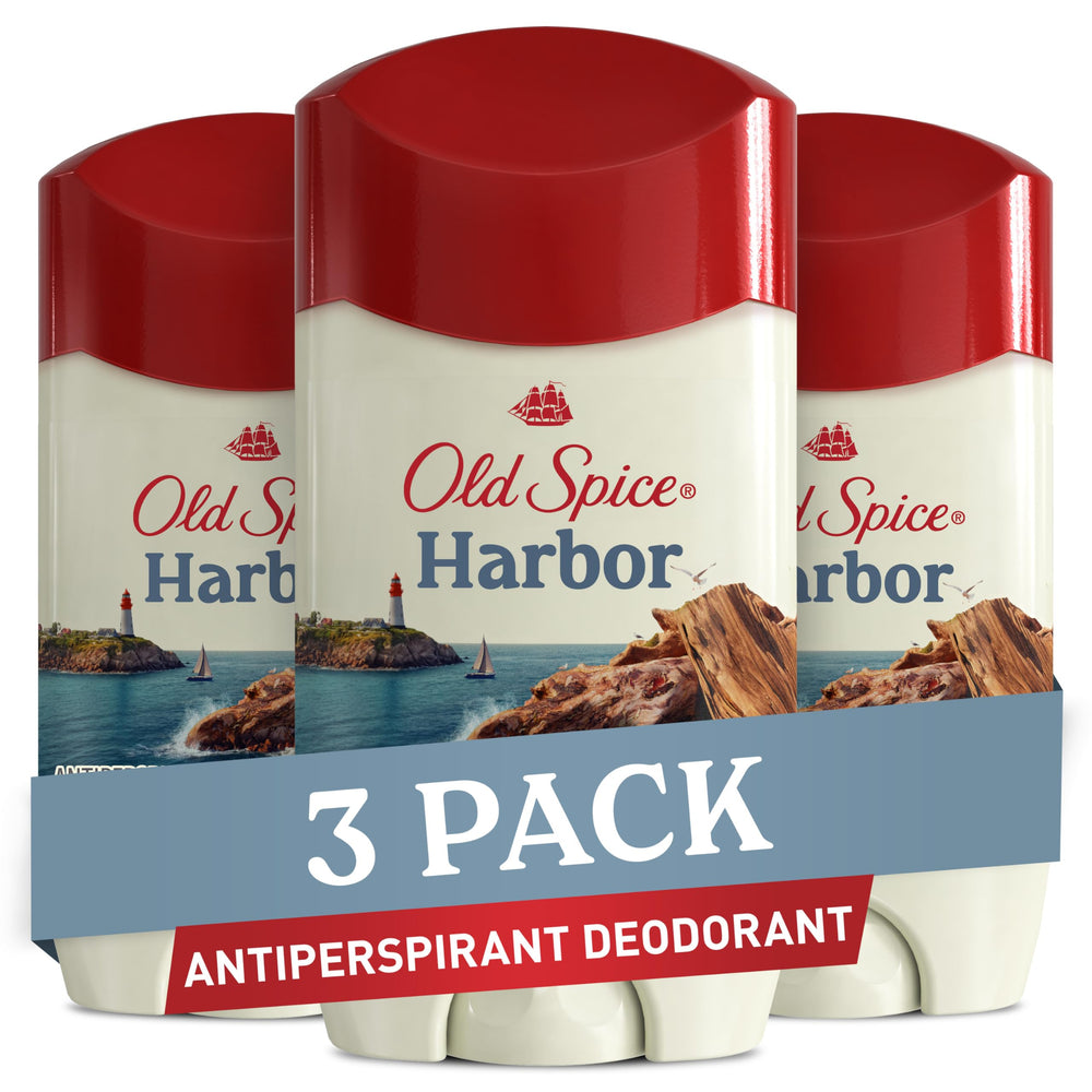 Old Spice Harbor Scent antiperspirant bottle close-up for all-day freshness.