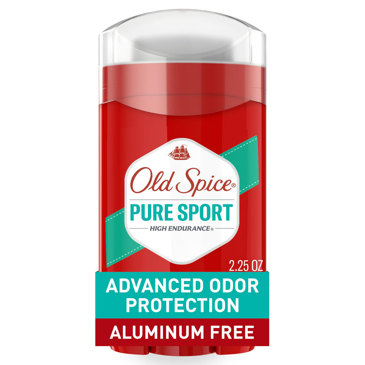 Old Spice High Endurance aluminum-free deodorant front view showing all-day odor defense.