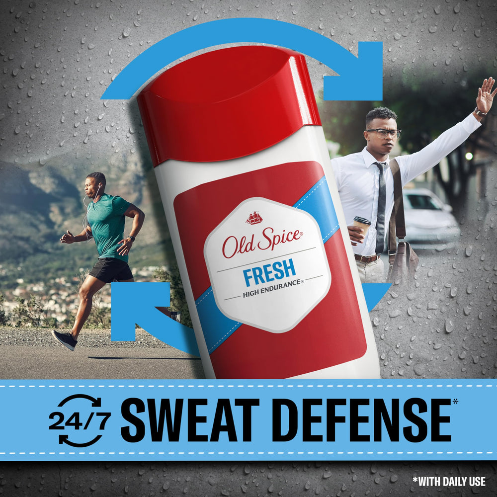 Old Spice High Endurance application closeup demonstrates clear, mess-free use.
