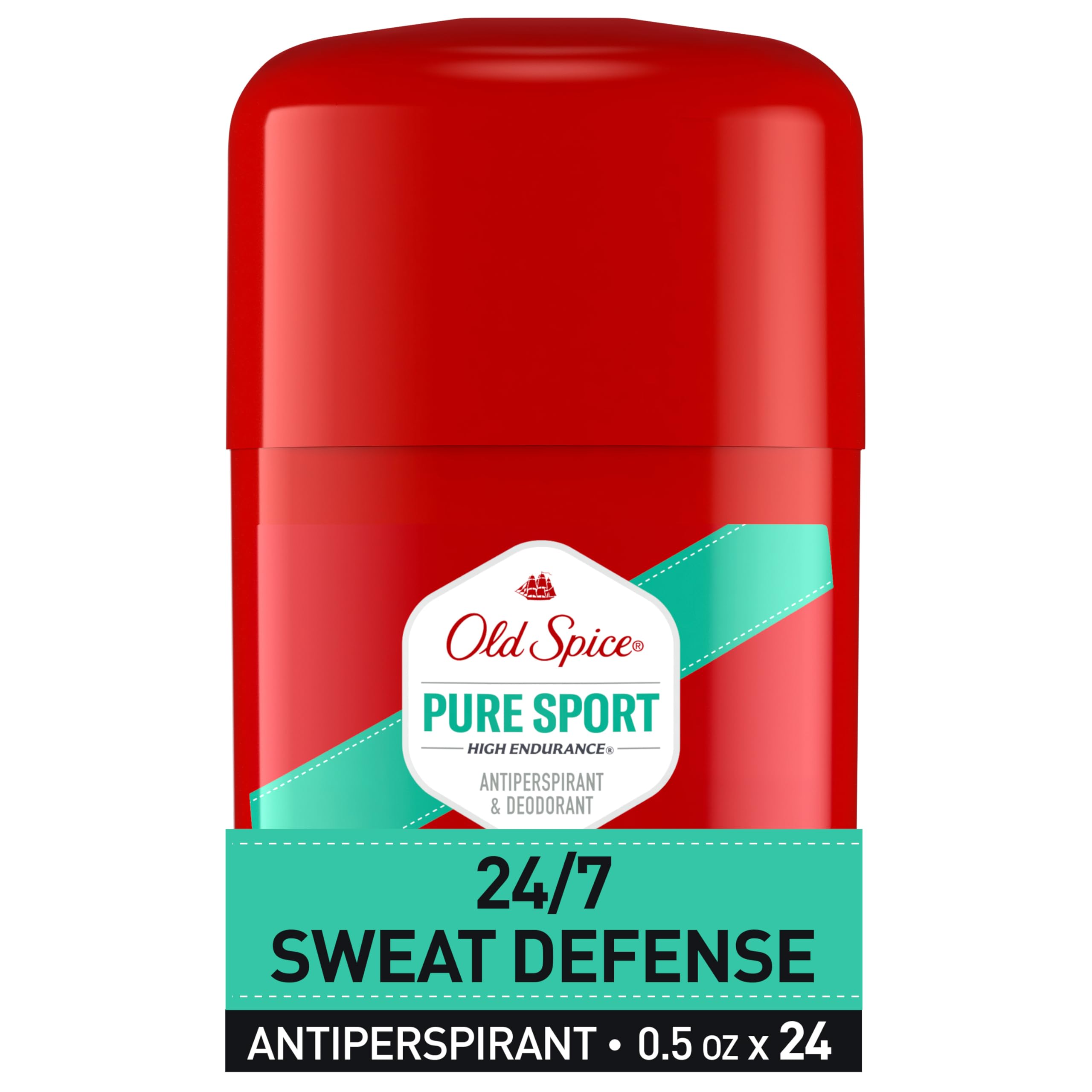 Old Spice High Endurance bottle applying invisible protection without white marks.
