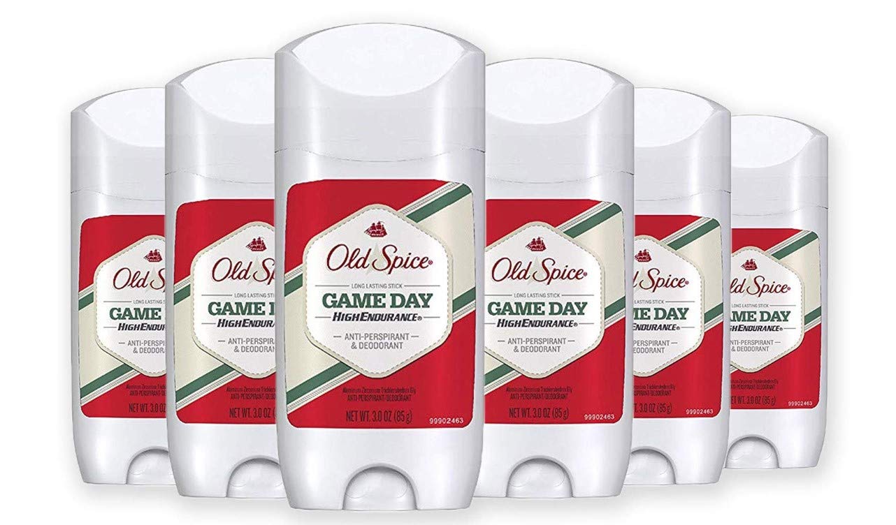 Old Spice High Endurance Game Day pack of six sticks ready for travel