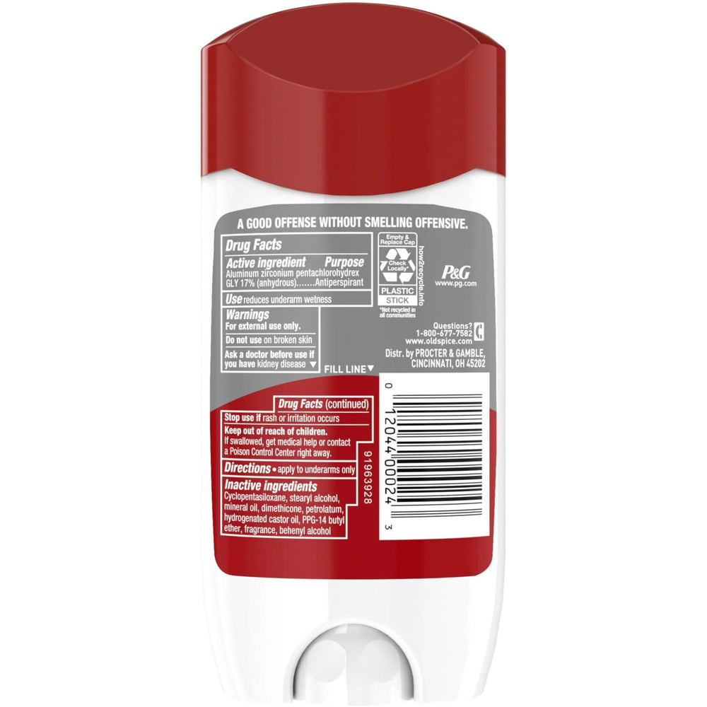 Old Spice High Endurance label details suggest trusted antiperspirant for daily use.