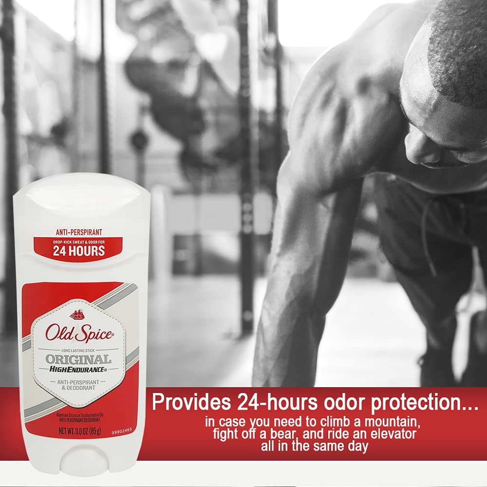 Protección antitranspirante diaria de Old Spice High Endurance Original para momentos activos.