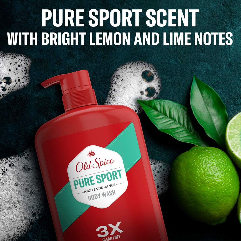 Old Spice High Endurance pack of 4 bottles for easy family use.