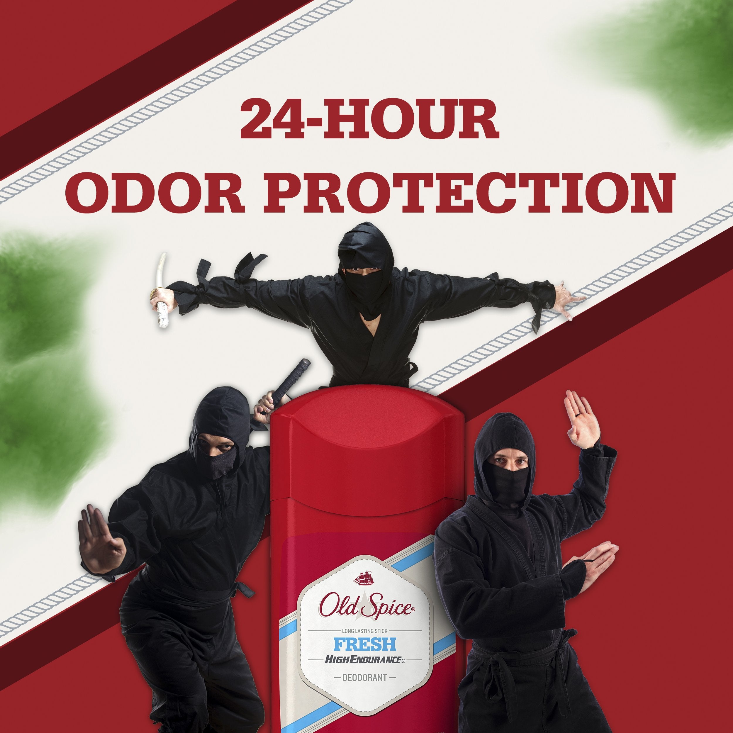 Old Spice High Endurance packaging side view with clear size